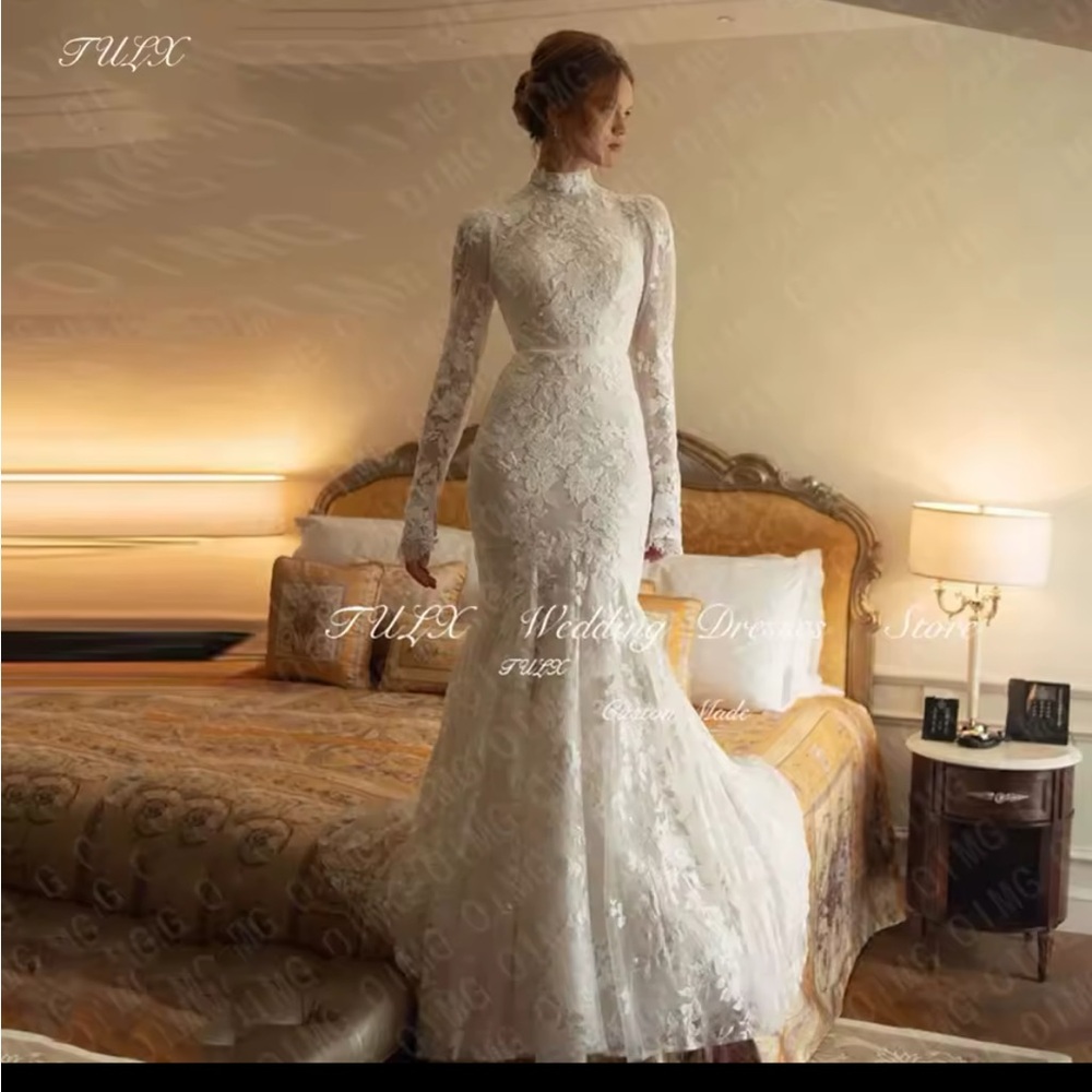 Elegant White Lace Long Sleeve Dress